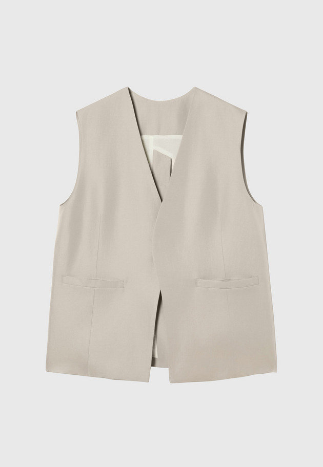 TRIACETATE LINEN GILET / トリアセテートリネンジレ 詳細画像 Beige 1