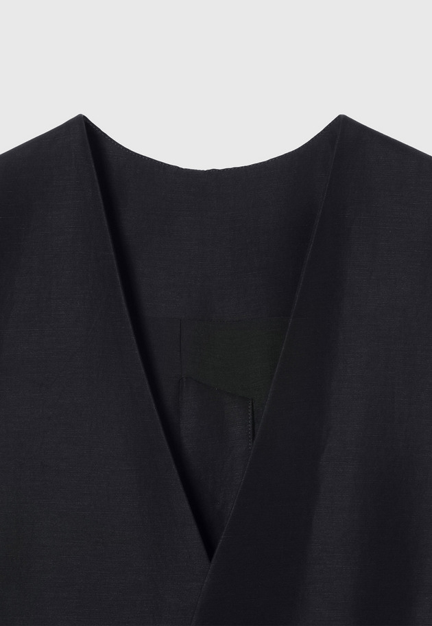 TRIACETATE LINEN GILET / トリアセテートリネンジレ 詳細画像 Navy 10