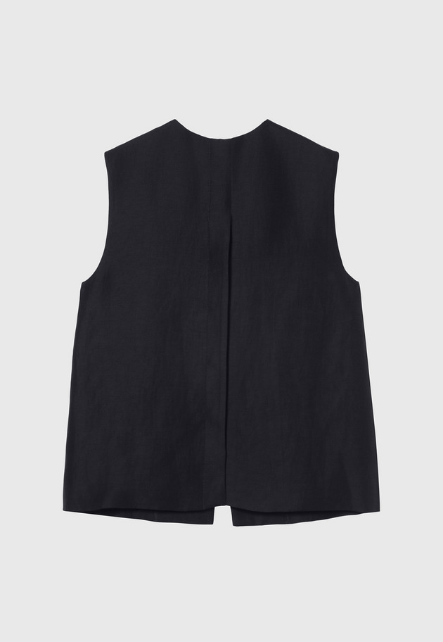 TRIACETATE LINEN GILET / トリアセテートリネンジレ 詳細画像 Navy 7