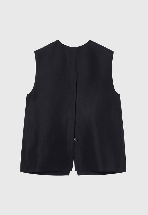 TRIACETATE LINEN GILET / トリアセテートリネンジレ 詳細画像 Navy 9