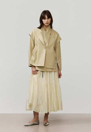 VISCORSE LINEN PONCHO GILET / ヴィスコースリネンポンチョジレ