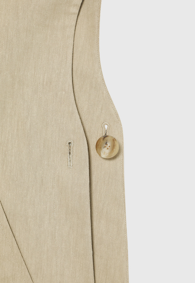 VISCORSE LINEN PONCHO GILET / ヴィスコースリネンポンチョジレ 詳細画像 Beige 10