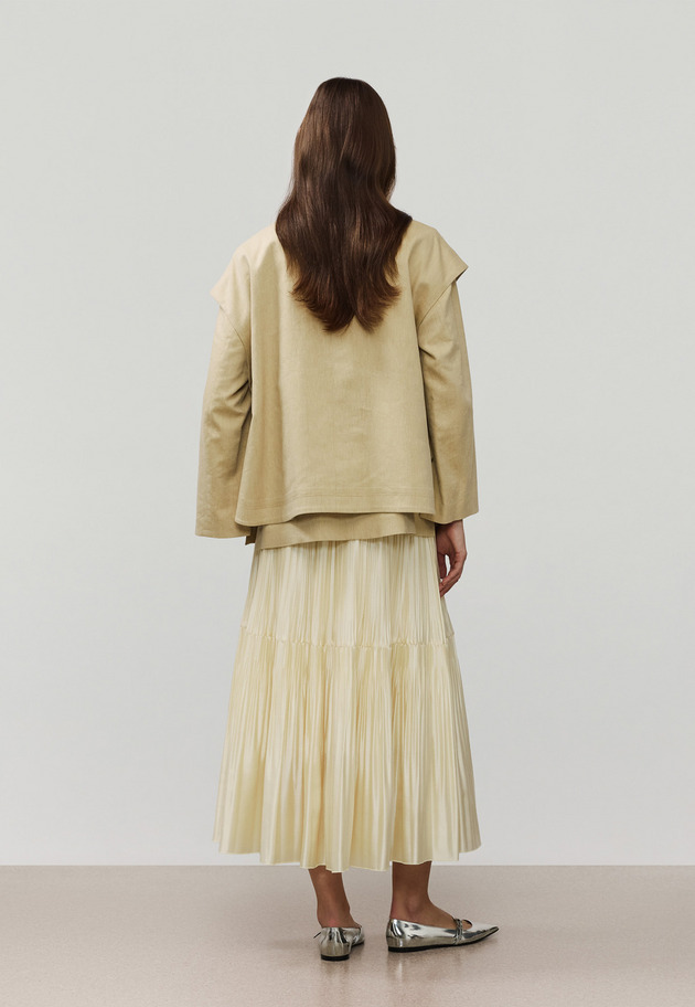 VISCORSE LINEN PONCHO GILET / ヴィスコースリネンポンチョジレ 詳細画像 Beige 4