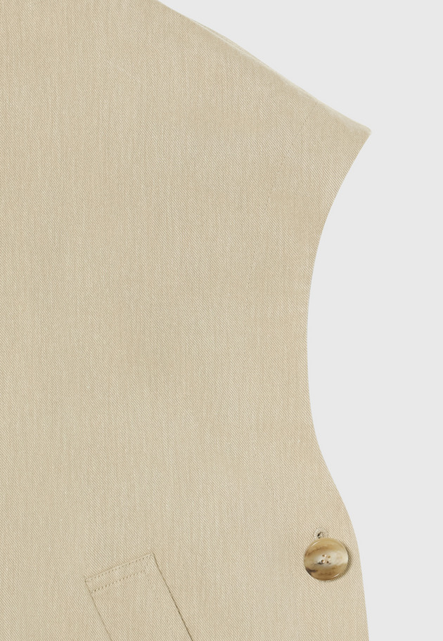 VISCORSE LINEN PONCHO GILET / ヴィスコースリネンポンチョジレ 詳細画像 Beige 8