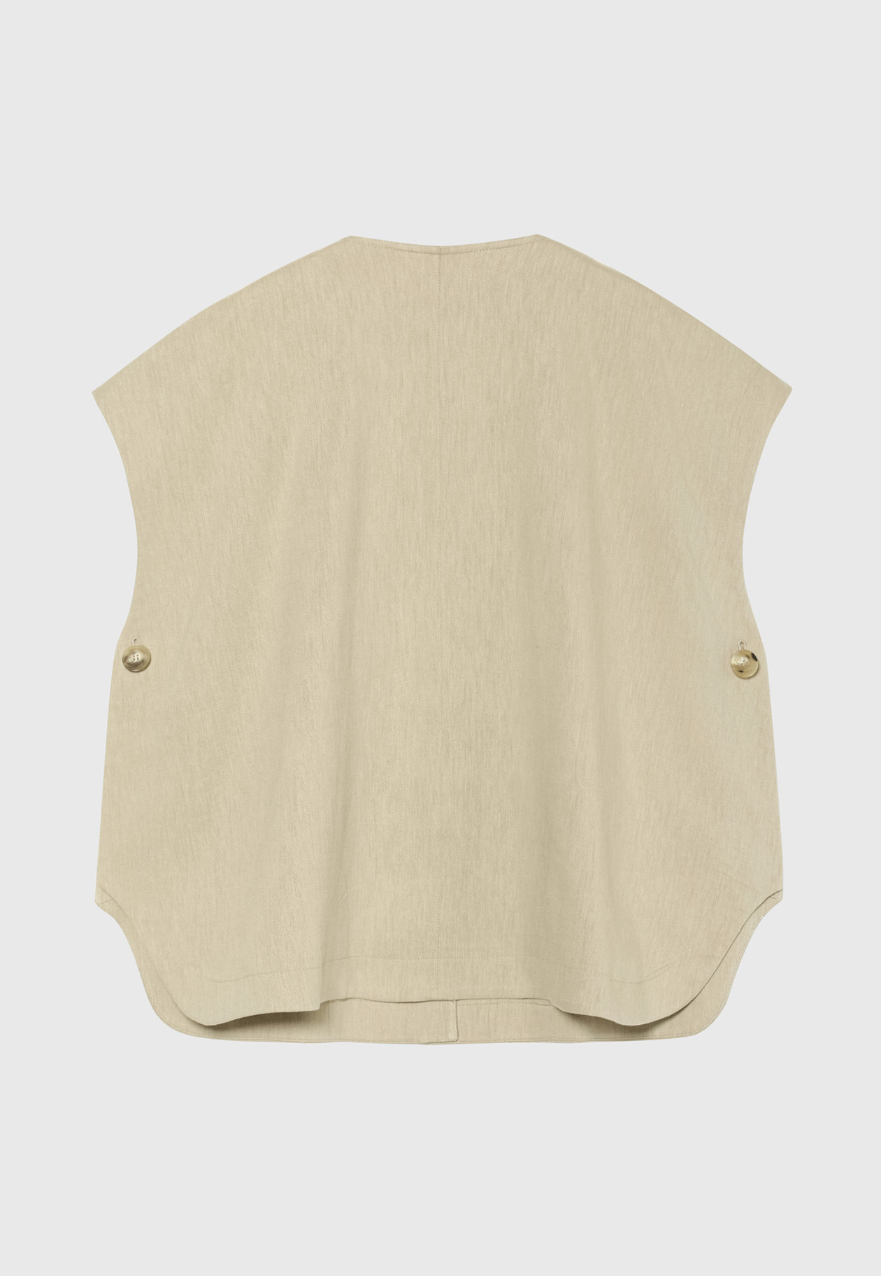 VISCORSE LINEN PONCHO GILET / ヴィスコースリネンポンチョジレ 詳細画像 Beige 6