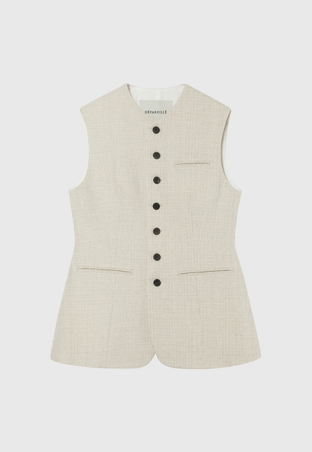 SLUB TWEED GILET / スラブツィードジレ 詳細画像 Beige 1