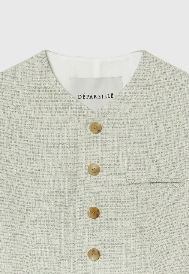 SLUB TWEED GILET / スラブツィードジレ 詳細画像 Green 3
