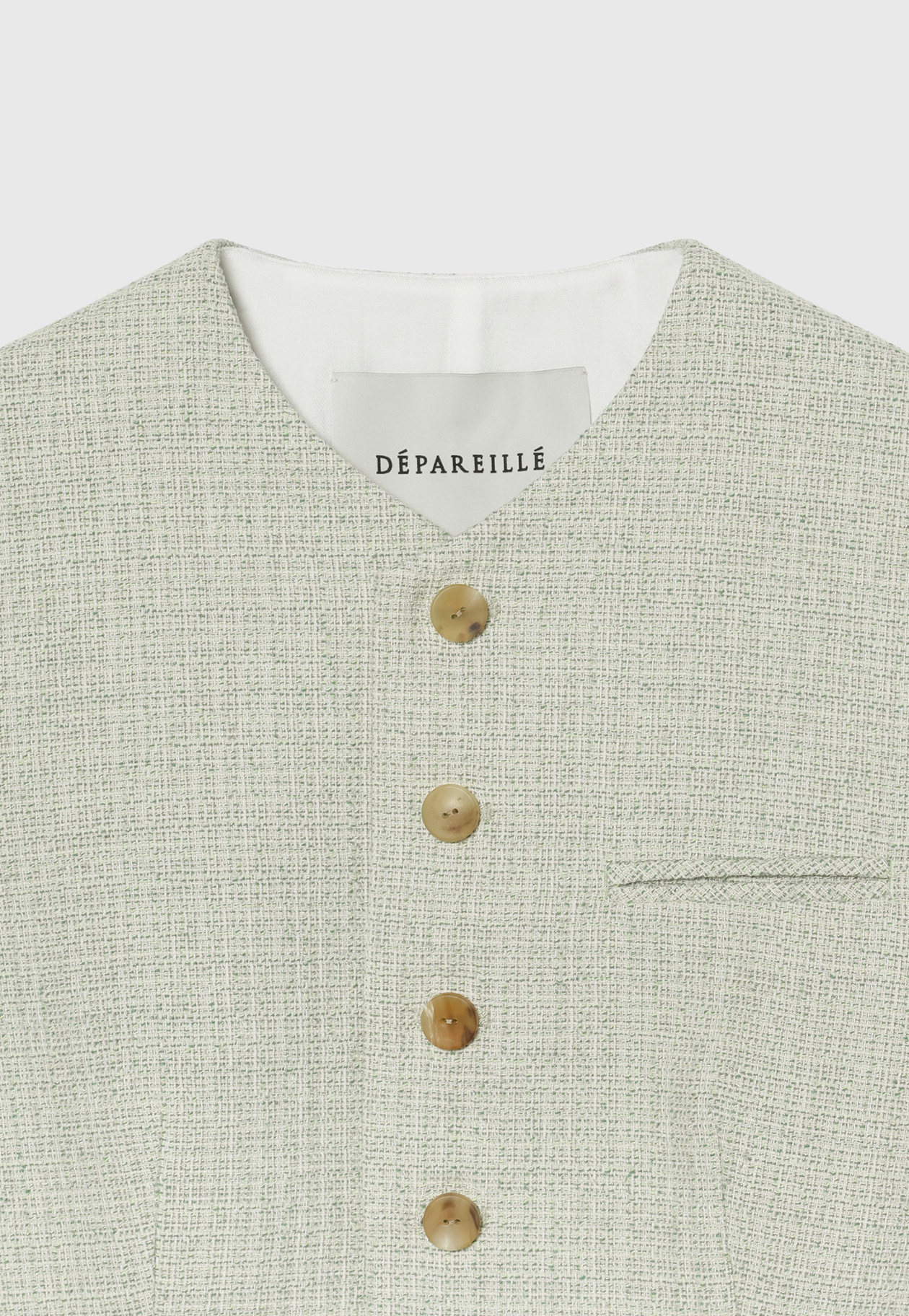 SLUB TWEED GILET / スラブツィードジレ 詳細画像 Green 3