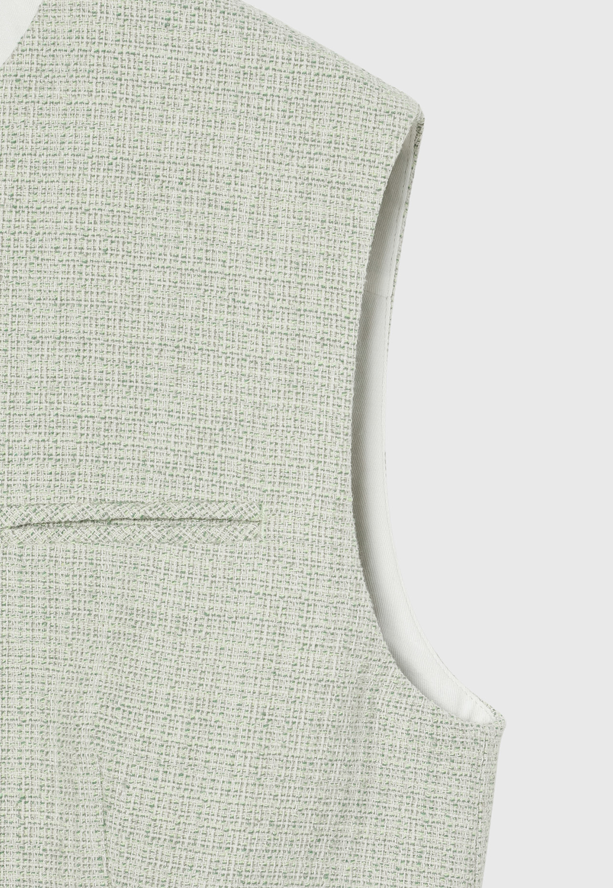 SLUB TWEED GILET / スラブツィードジレ 詳細画像 Green 4