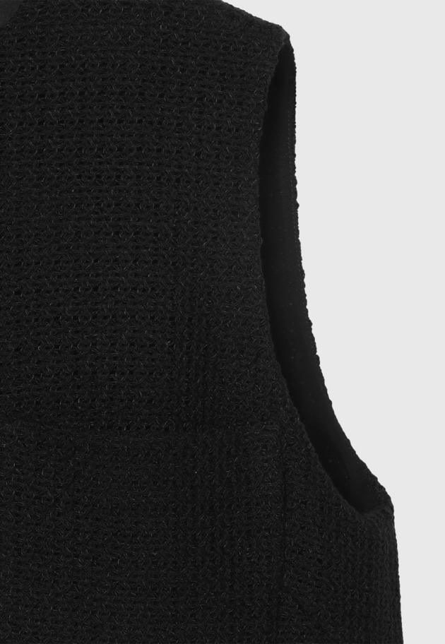COTTON RAYON KARAMI GILET / コットンレーヨンカラミジレ 詳細画像 Black 6