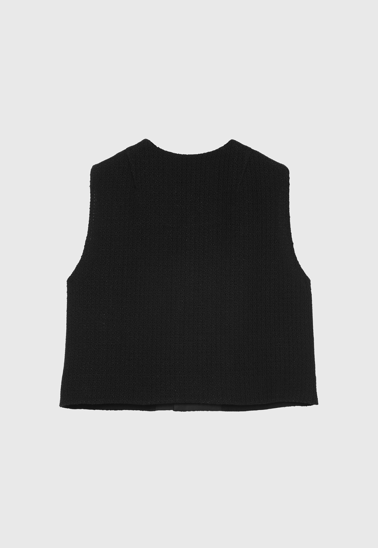 COTTON RAYON KARAMI GILET / コットンレーヨンカラミジレ 詳細画像 Black 4