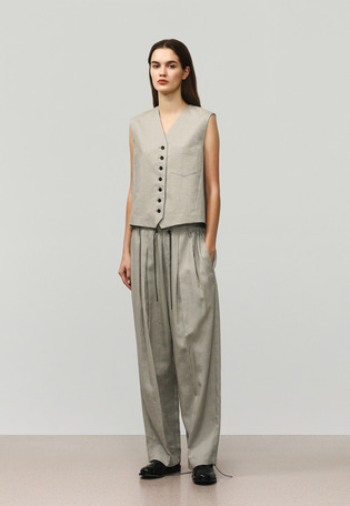 RAMIE POLY TWILL GILET / ラミーポリツイルジレ