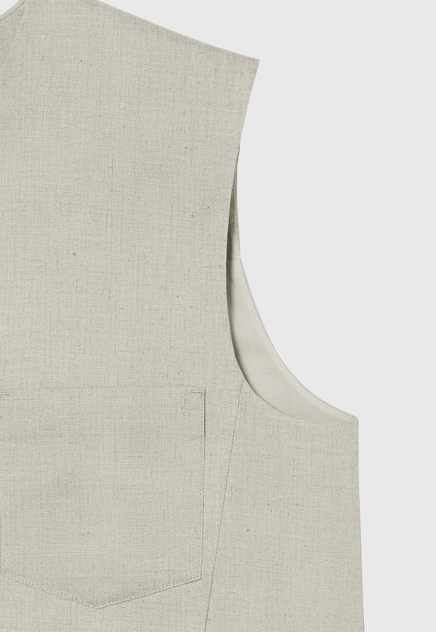 RAMIE POLY TWILL GILET / ラミーポリツイルジレ 詳細画像 Beige 10