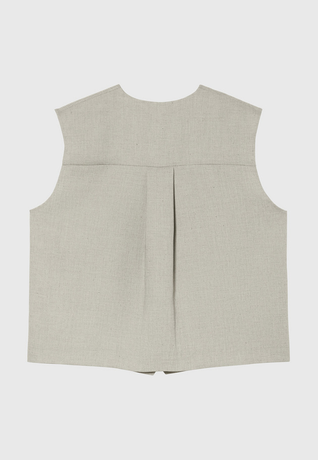 RAMIE POLY TWILL GILET / ラミーポリツイルジレ 詳細画像 Beige 8