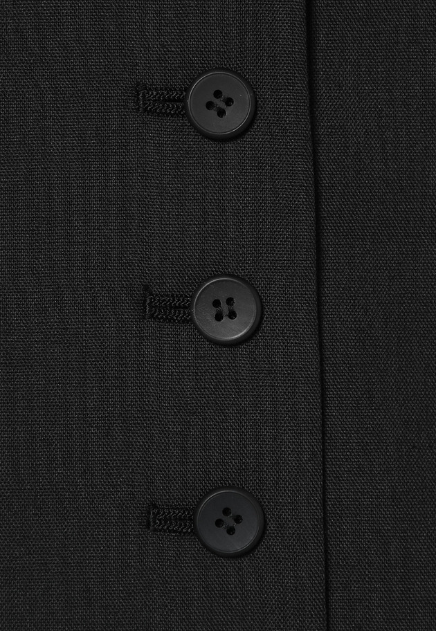 RAMIE POLY TWILL GILET / ラミーポリツイルジレ 詳細画像 Black 2