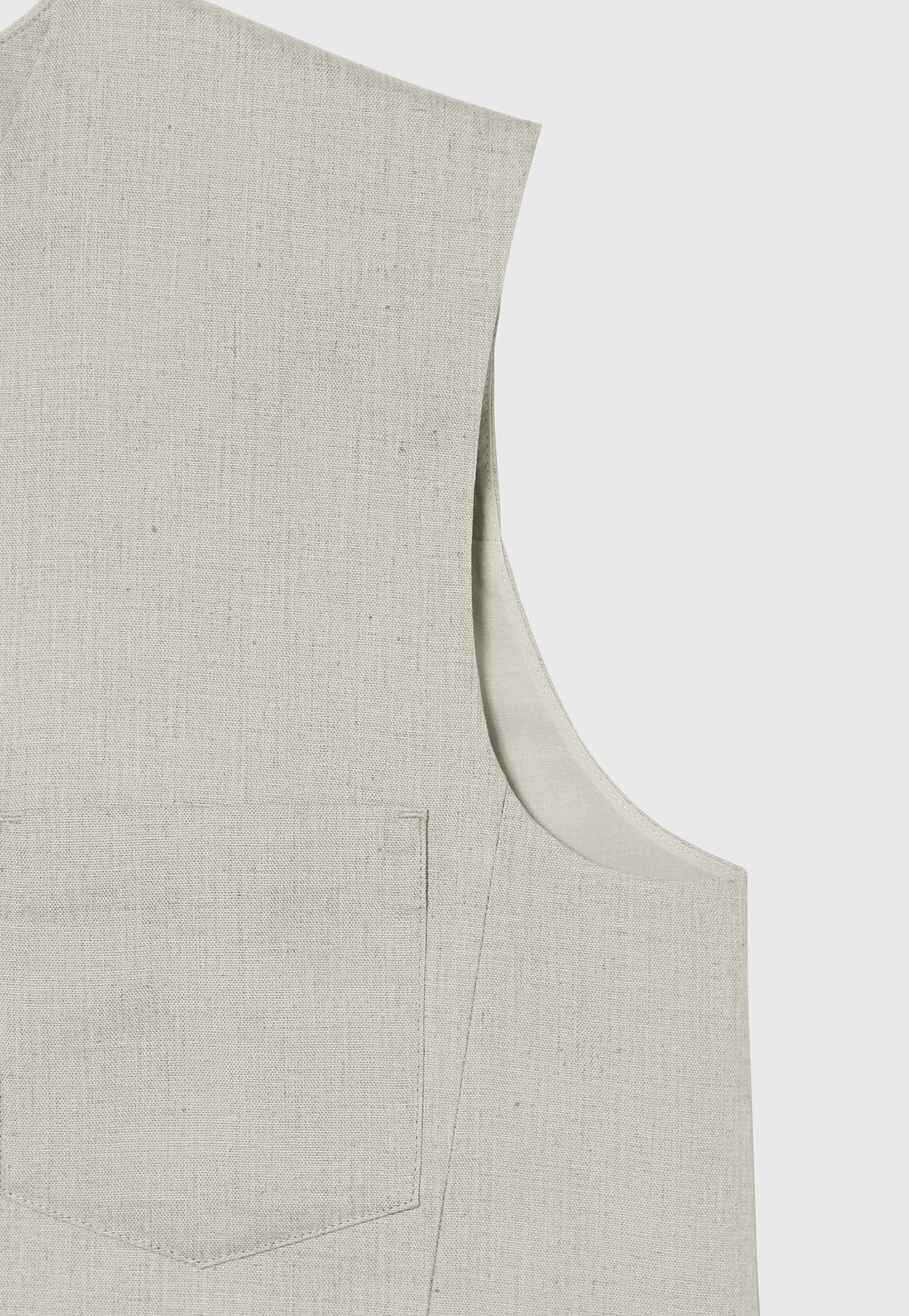 RAMIE POLY TWILL GILET / ラミーポリツイルジレ 詳細画像 Beige 10
