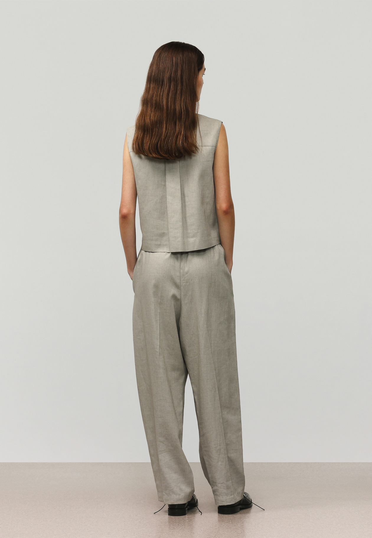 RAMIE POLY TWILL GILET / ラミーポリツイルジレ 詳細画像 Beige 5