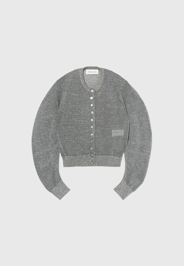 VISCOSE LAME CARDIGAN / ヴィスコースラメカーディガン 詳細画像 Gray 1