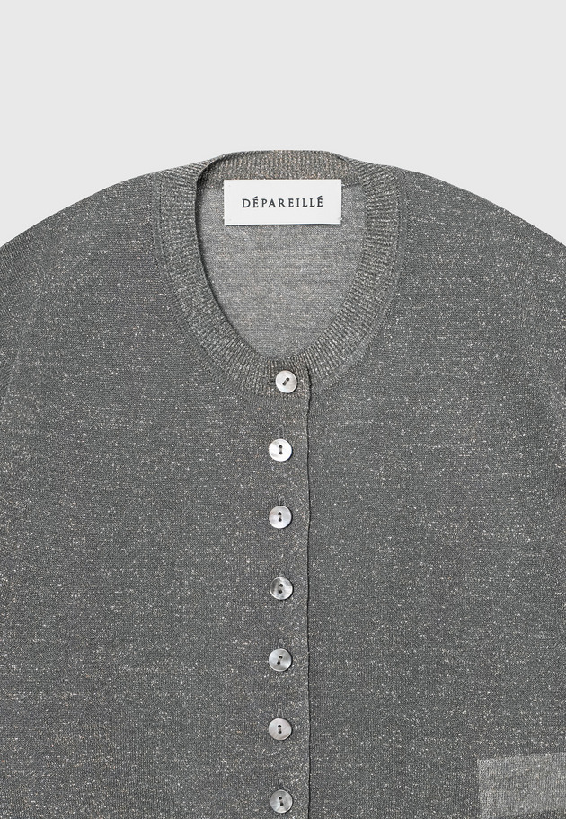VISCOSE LAME CARDIGAN / ヴィスコースラメカーディガン 詳細画像 Gray 2