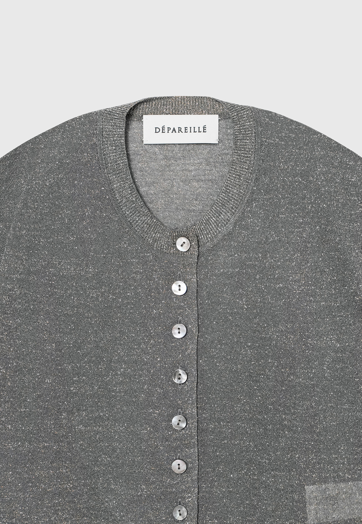 VISCOSE LAME CARDIGAN / ヴィスコースラメカーディガン 詳細画像 Gray 2