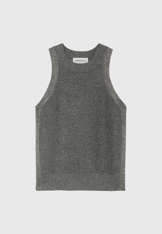 VISCOSE LAME SLEEVELESS TOPS / ヴィスコースラメスリーブレストップス