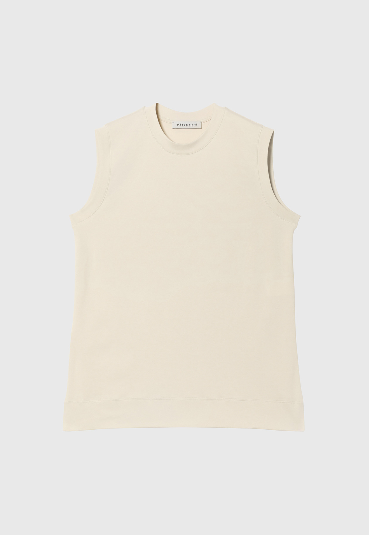 SMOOTH NO SLEEVE T SHIRT / スムースノースリーブTシャツ 詳細画像 Beige 1