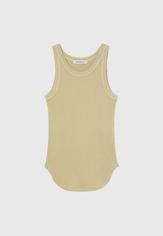 ORGANIC COTTON RIB TANK TOP / オーガニックコットンリブタンクトップ 詳細画像 Beige 1