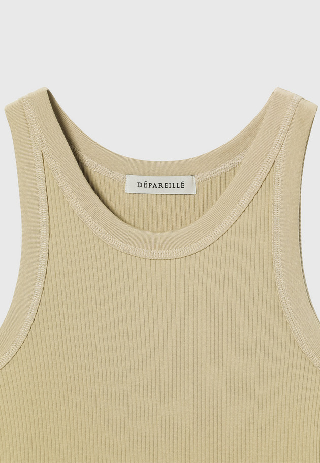ORGANIC COTTON RIB TANK TOP / オーガニックコットンリブタンクトップ 詳細画像 Beige 4