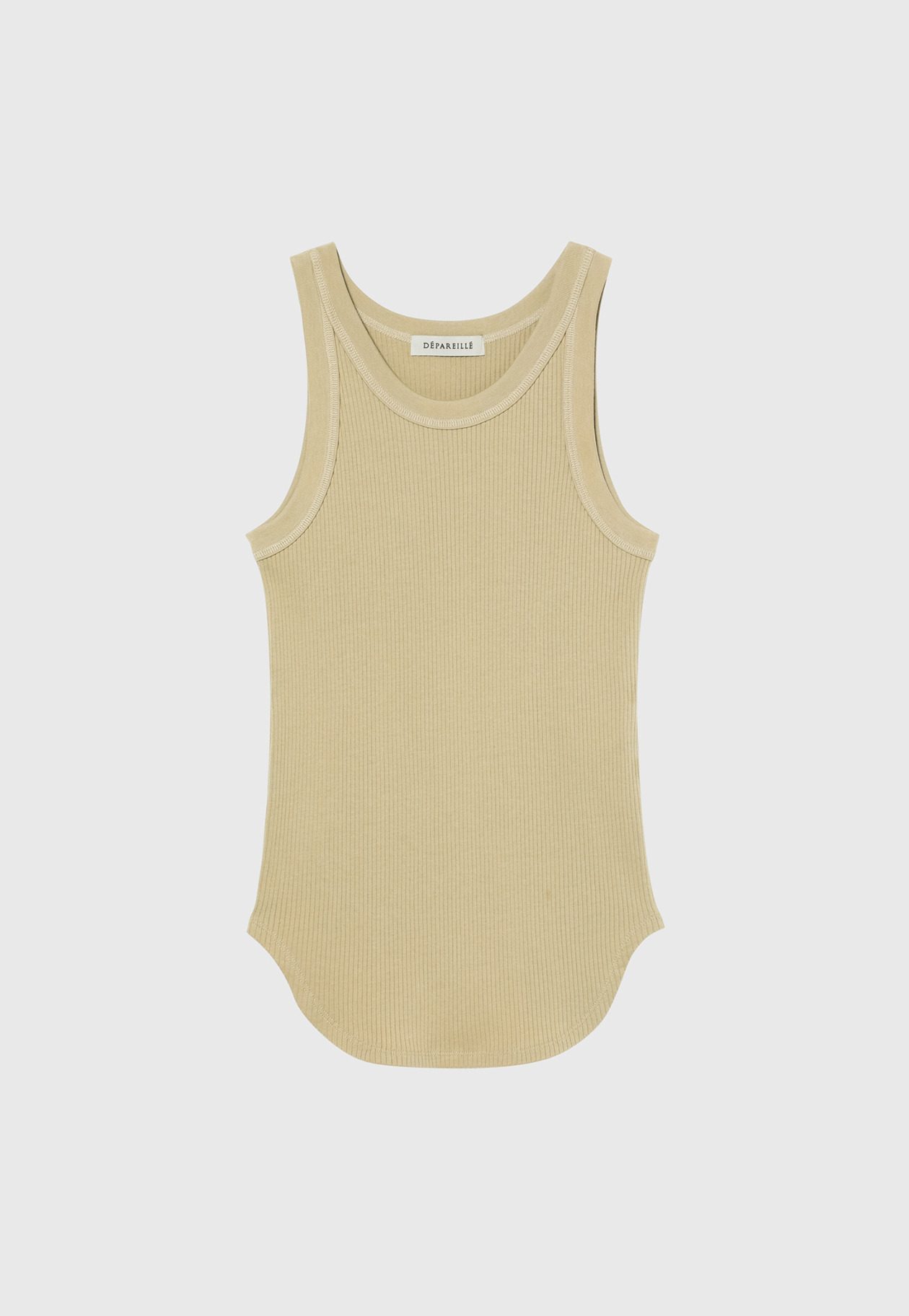 ORGANIC COTTON RIB TANK TOP / オーガニックコットンリブタンクトップ 詳細画像 Beige 1