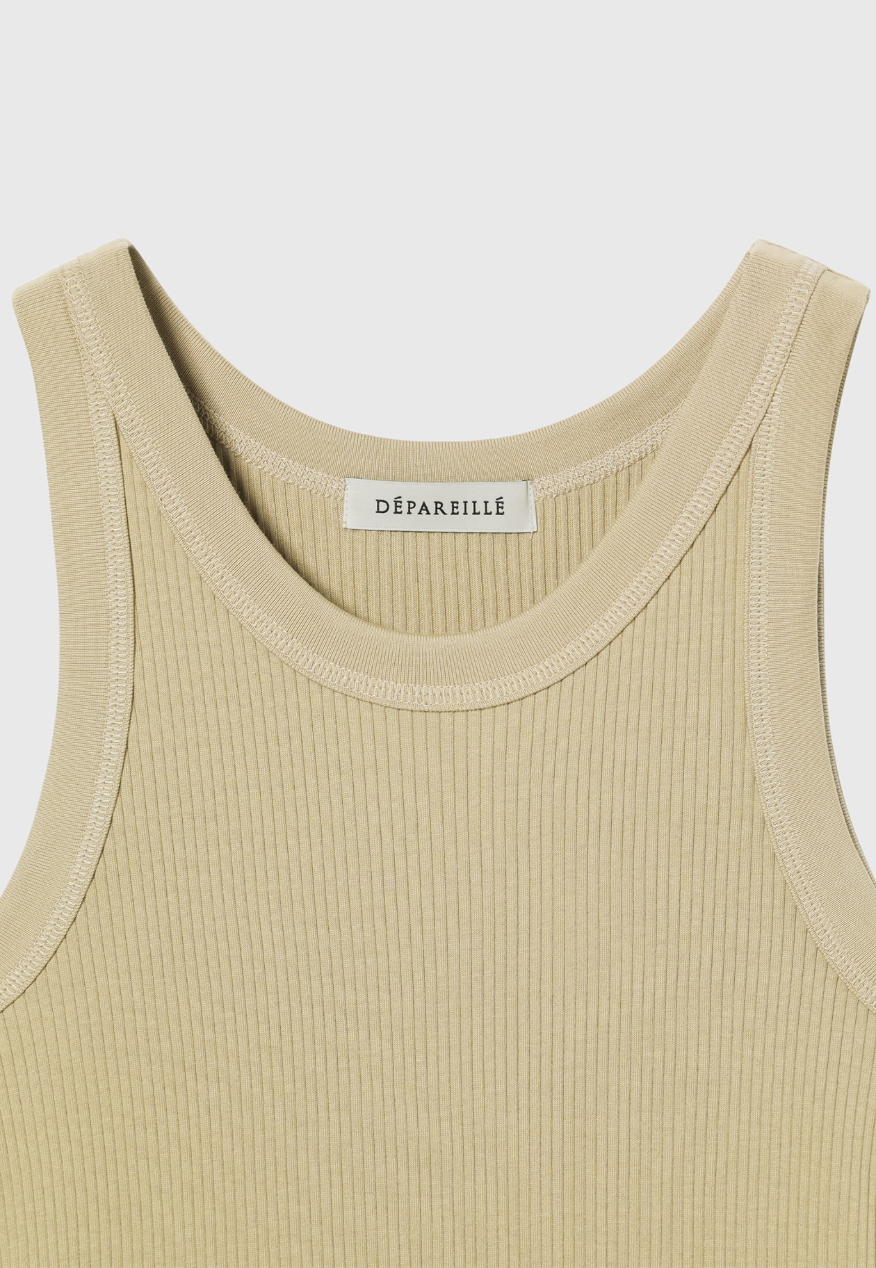 ORGANIC COTTON RIB TANK TOP / オーガニックコットンリブタンクトップ 詳細画像 Beige 4