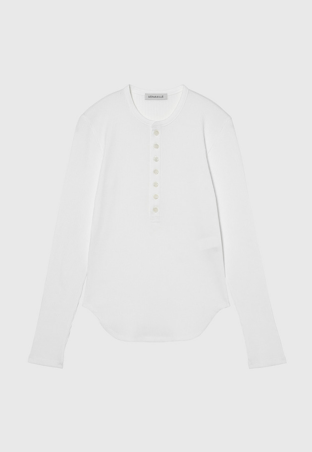 ORGANIC COTTON RIB HENRY NECK / オーガニックコットンリブヘンリーネック 詳細画像 OW 1