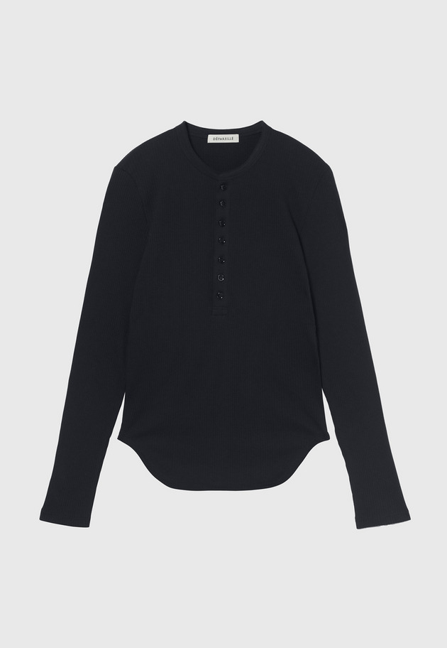 ORGANIC COTTON RIB HENRY NECK / オーガニックコットンリブヘンリーネック 詳細画像 Navy 1
