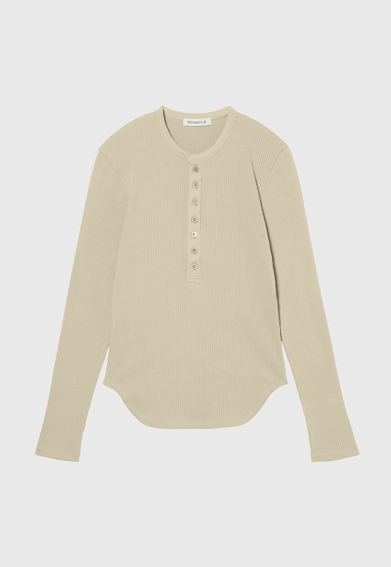 ORGANIC COTTON RIB HENRY NECK / オーガニックコットンリブヘンリーネック 詳細画像 Beige 1
