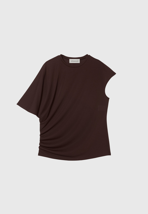 TRIACETATE JERSEY ASYMMETRY TOPS / トリアセテートジャージーアシンメトリートップス 詳細画像 Brd 1