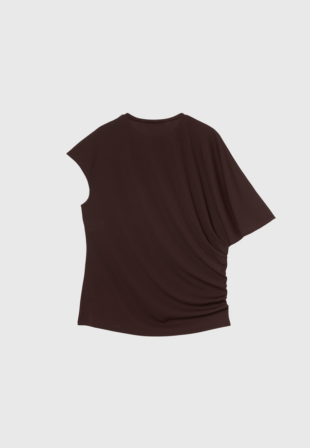 TRIACETATE JERSEY ASYMMETRY TOPS / トリアセテートジャージーアシンメトリートップス 詳細画像 Brd 2