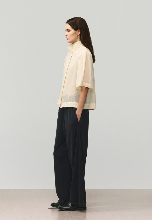 TRIACETATE JERSEY WIDE PANTS / トリアセテートジャージーワイドパンツ 詳細画像 Navy 4