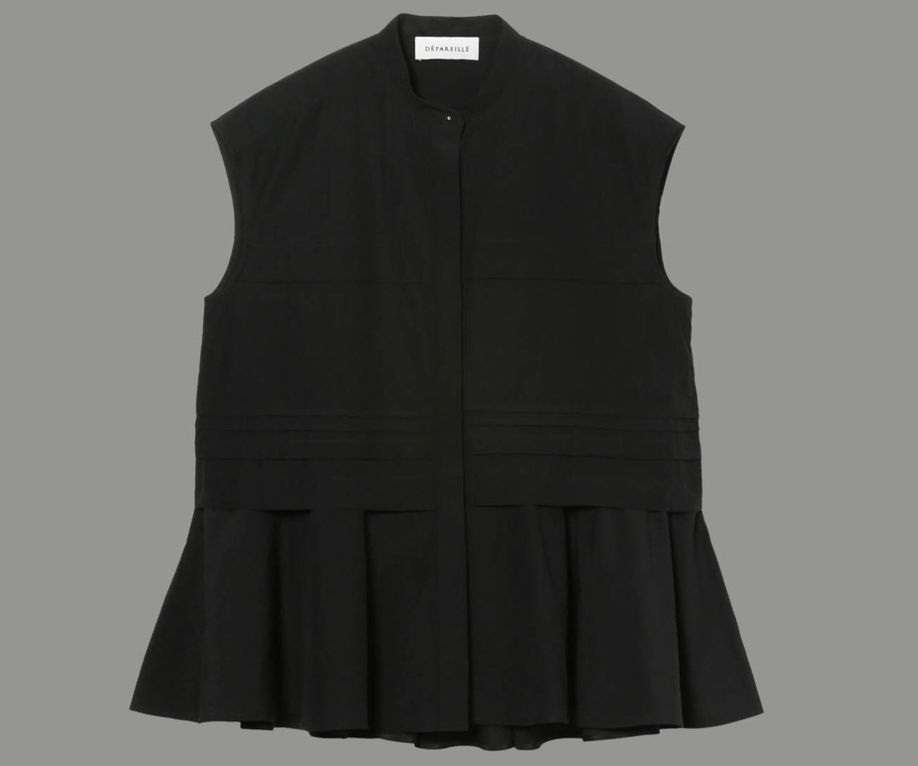 Cotton peplum blouse / Cotton stand-collar Dress