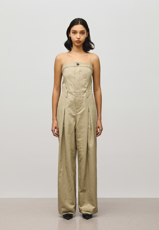 COTTON HEMP BARE SALOPETTE PANTS 詳細画像 Beige 1