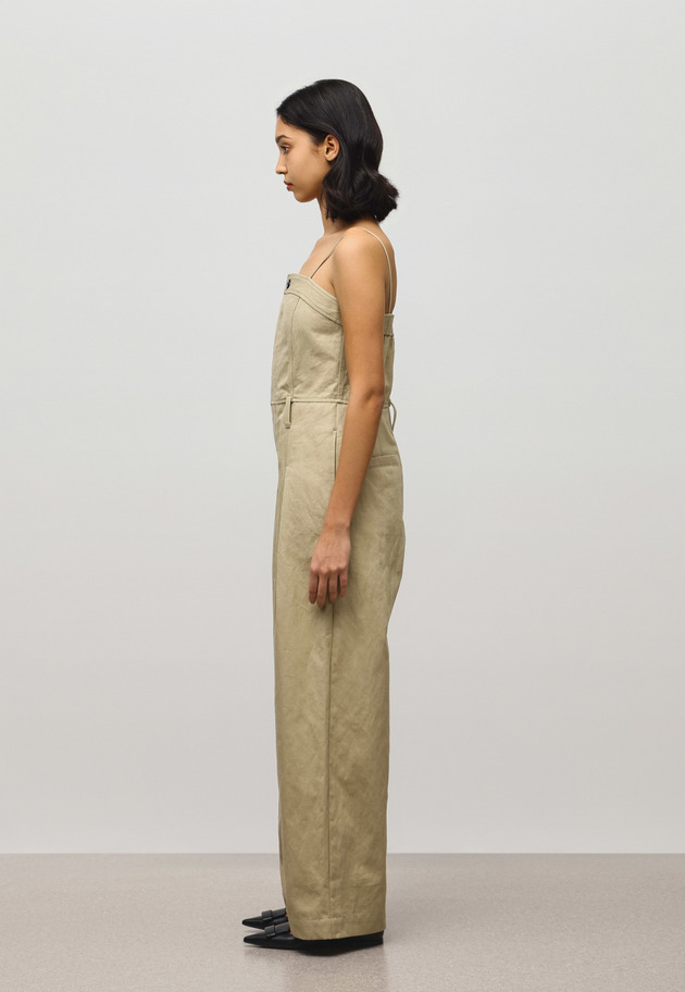 COTTON HEMP BARE SALOPETTE PANTS 詳細画像 Beige 2