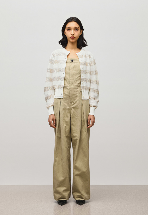 COTTON HEMP BARE SALOPETTE PANTS 詳細画像 Beige 4
