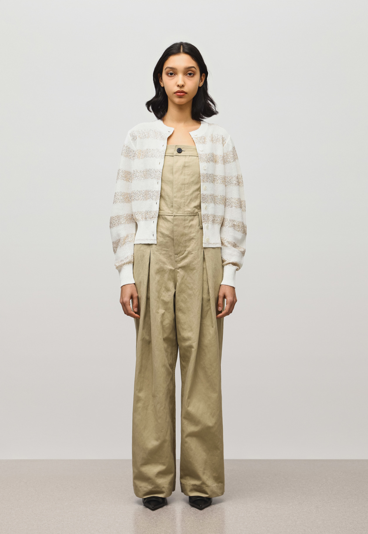 COTTON HEMP BARE SALOPETTE PANTS 詳細画像 Beige 4