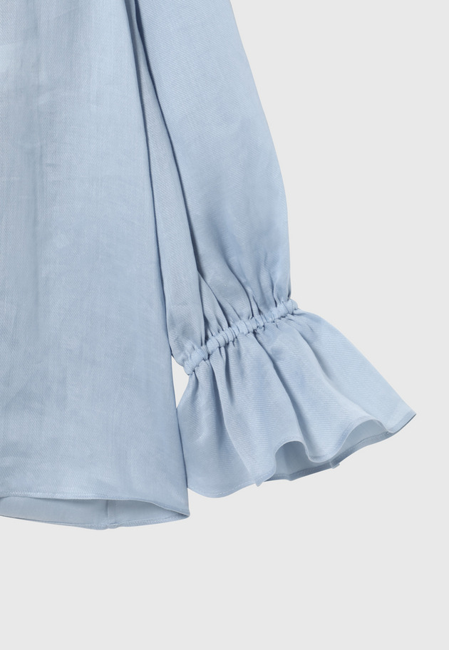RAMIE TWILL RUFFLE BLOUSE 詳細画像 Sax 5
