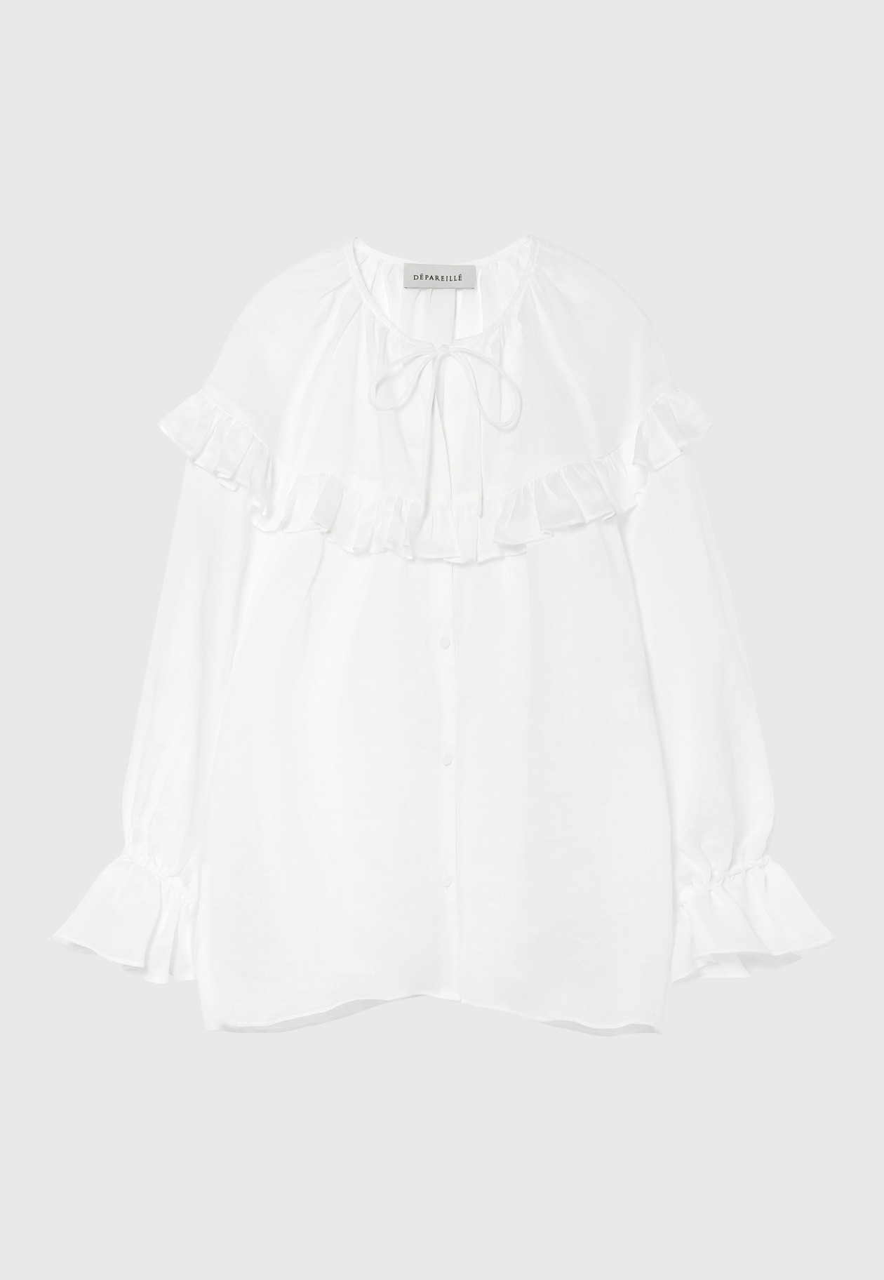 RAMIE TWILL RUFFLE BLOUSE 詳細画像 White 4