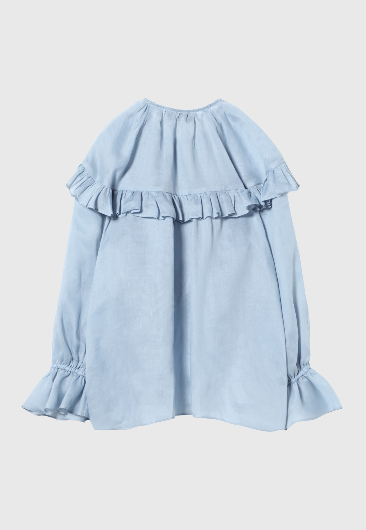 RAMIE TWILL RUFFLE BLOUSE 詳細画像 Sax 3