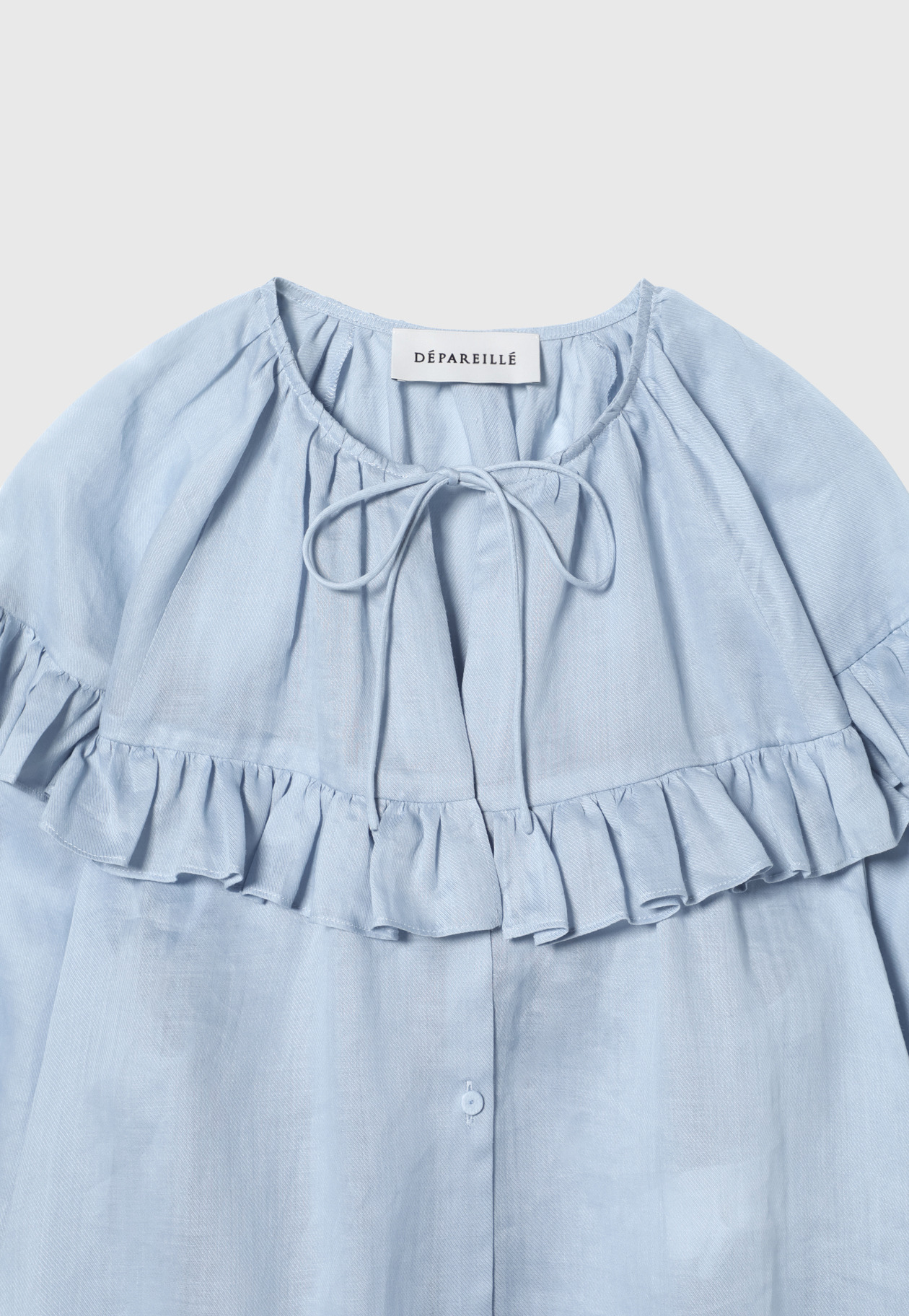 RAMIE TWILL RUFFLE BLOUSE 詳細画像 Sax 4