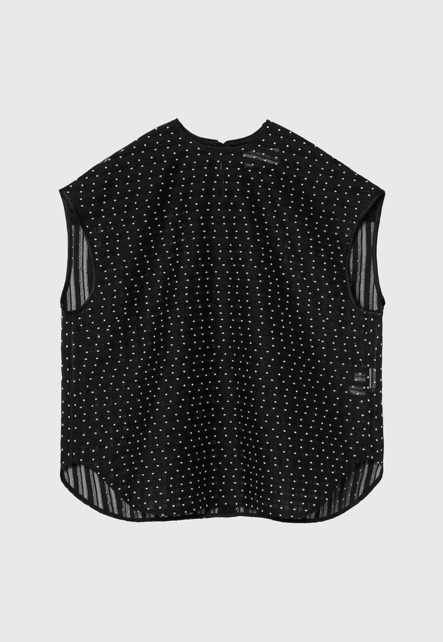 DOT BORDER JACQUARD BLOUSE 詳細画像 Black 4