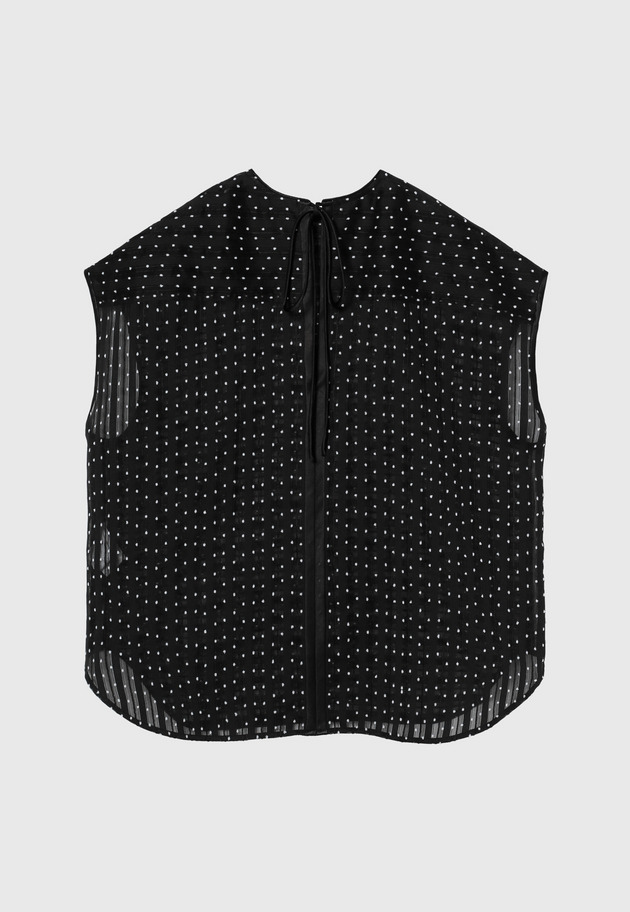 DOT BORDER JACQUARD BLOUSE 詳細画像 Black 5