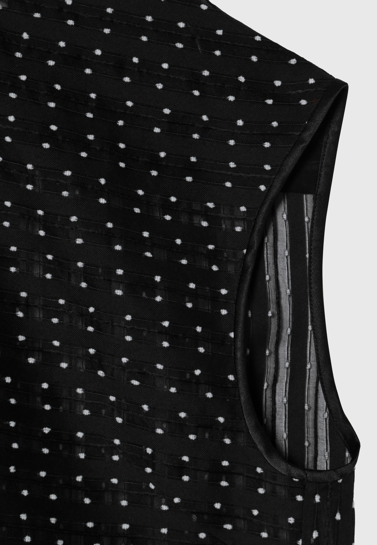 DOT BORDER JACQUARD BLOUSE 詳細画像 Black 7