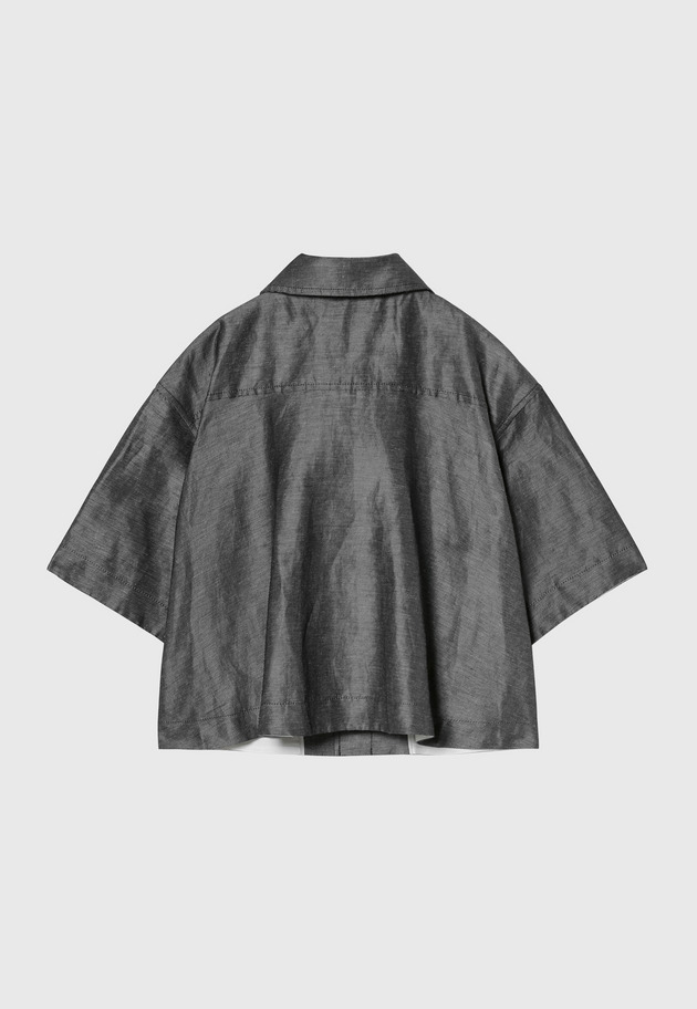 SILK LINEN SHORT SLEEVE JACKET 詳細画像 Navy 6