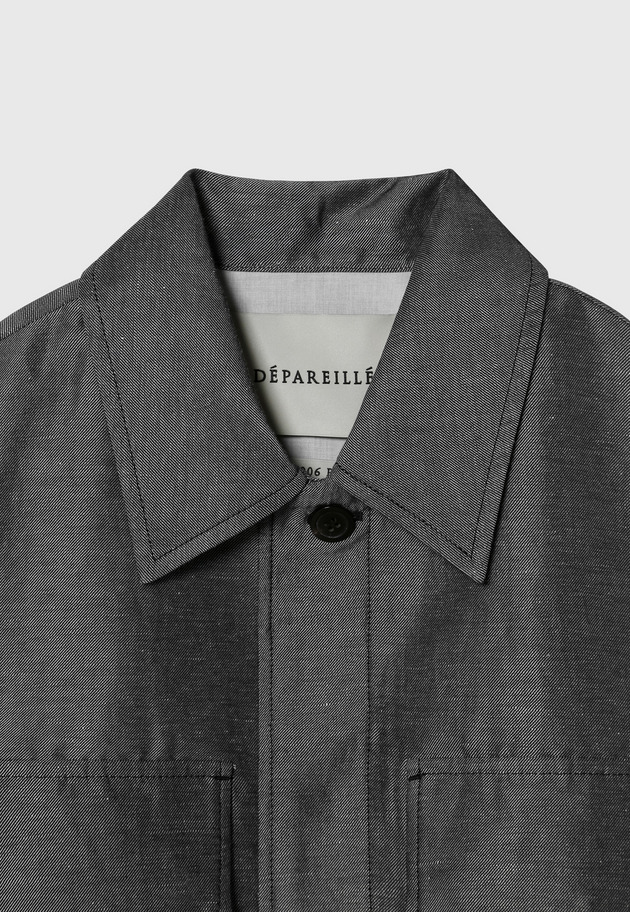 SILK LINEN SHORT SLEEVE JACKET 詳細画像 Navy 7